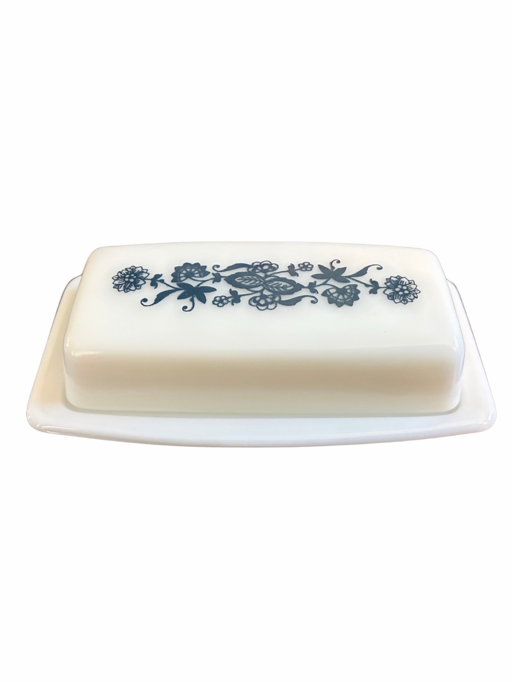 Vintage PYREX Old Town Blue Onion Butter Dish Near Mint